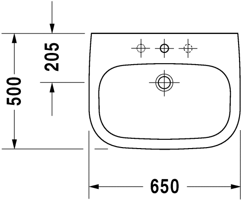 Умывальник подвесной Duravit D-Code, 65 (2310650000)