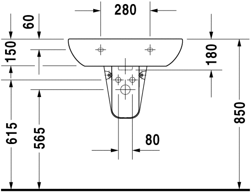 Умивальник підвісний Duravit D-Code, 65 (2310650000)