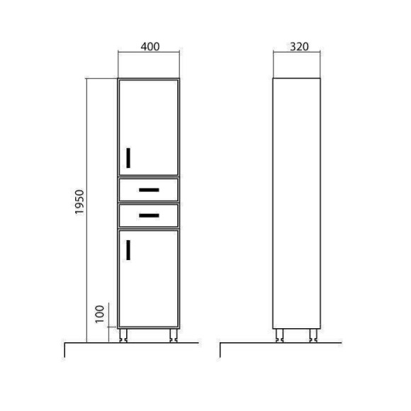 Пенал в ванную Aqua Rodos Ассоль, 40 (АР000000906)