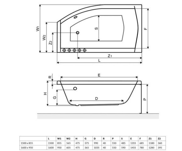 Ванна акриловая Excellent Magnus, правая, 160x95 (WAEX.MGP16WH)