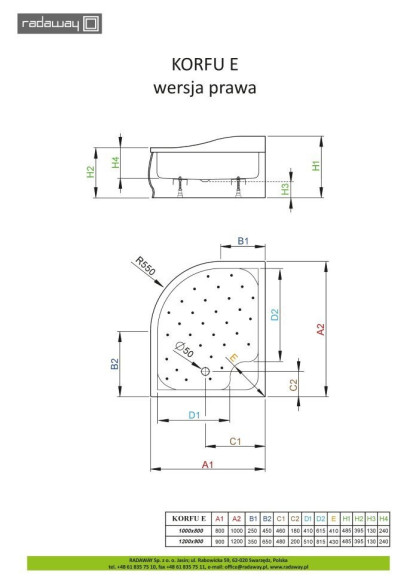 Душевой поддон Radaway Korfu E, 100x80 (4E81400-03R)