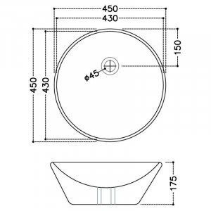 Умивальник накладний Jaquar JDS, 45 (JDS-WHT-25905)