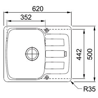 Кухонная мойка гранитная Franke AZG 611, 62x50, белый (114.0499.163)