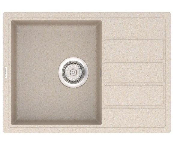 Кухонна мийка гранітна Vankor Easy, 62x44, бежевий (EASY EMP 02.62 BEIGE)