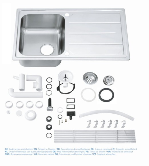 Кухонна мийка сталева Grohe K500, 86x50 (31571SD0)