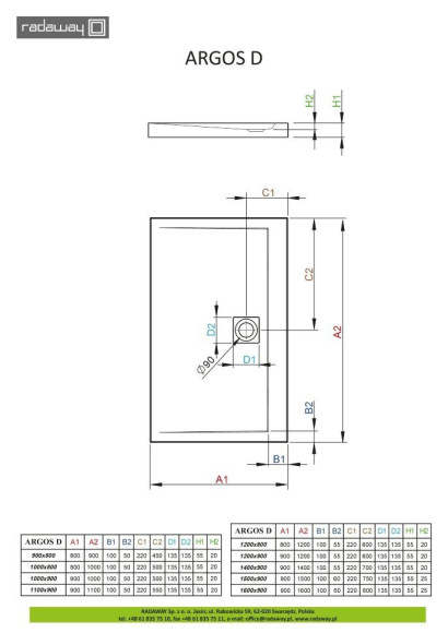 Душевой поддон Radaway Argos D, 120x80 (4AD812-01) Душевой поддон Radaway Argos D, 120x80 (4AD812-01)
