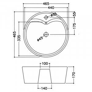 Умивальник накладний Jaquar JDS, 47 (JDS-WHT-25935)