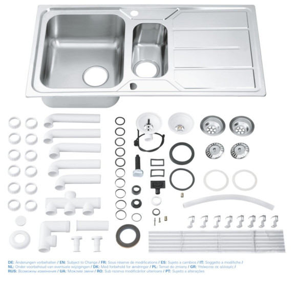 Кухонная мойка стальная Grohe K500, 97x50 (31572SD0)