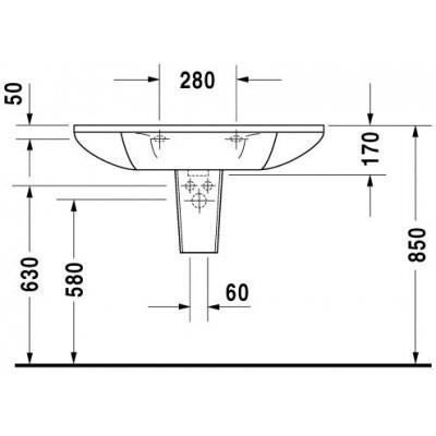 Умивальник підвісний Duravit Starck-1, 90 (405900000)