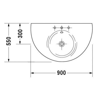 Умывальник подвесной Duravit Starck-1, 90 (405900030)