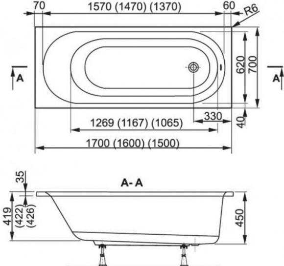 Ванна акриловая Vagnerplast Kasandra, 160x70 (VPBA167KAS2X-04) Ванна акриловая Vagnerplast Kasandra, 160x70 (VPBA167KAS2X-04)
