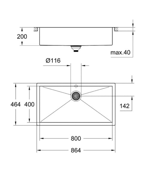 Кухонна мийка сталева Grohe K700, 86x46 (31580SD0)
