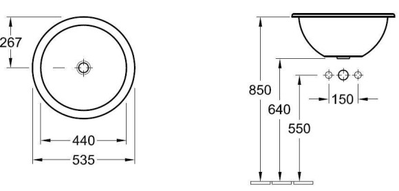 Умывальник врезной Villeroy&Boch Loop&Friends, 54 (61405101)
