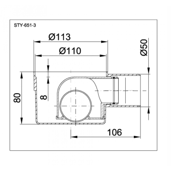 Корпус трапу Styron, 8x5 (STY-651-3)
