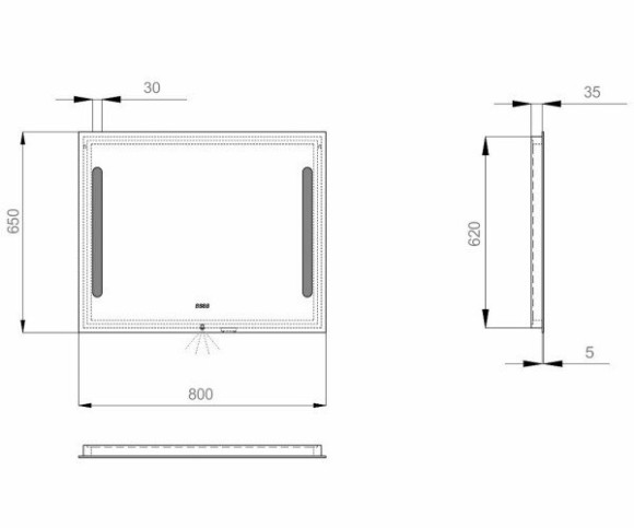 Зеркало в ванную Sanwerk Lava Stella, 80x65 (ZL0000140)