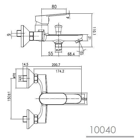 Смеситель для ванны Imprese Laska, однорычажный, белый (10040W)