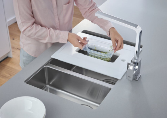 Кухонная мойка стальная Grohe K700U, 76x45 (31575SD0)