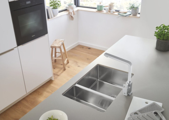 Кухонная мойка стальная Grohe K700U, 76x45 (31575SD0)