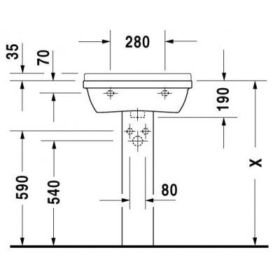 Умивальник підвісний Duravit Starck-3, 55 (300550000)