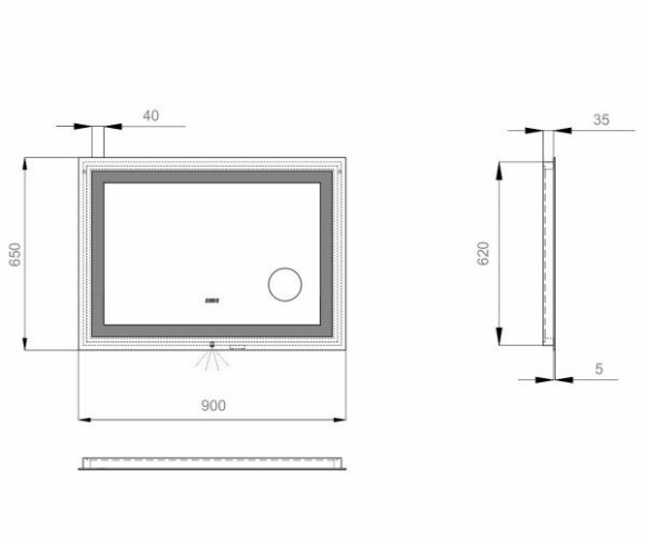 Зеркало в ванную Sanwerk Ultra Mega, 90x65 (ZU0000137)