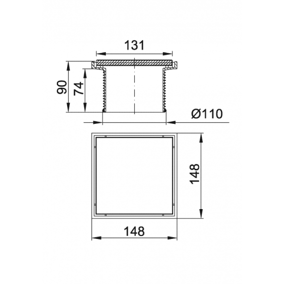 Надставка для трапу Styron, решітка/плитка, 15х15 (STY-505-GFP)