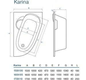 Ванна акрилова Koller Pool Karina, права, 170x110 (KARINA170X110R)