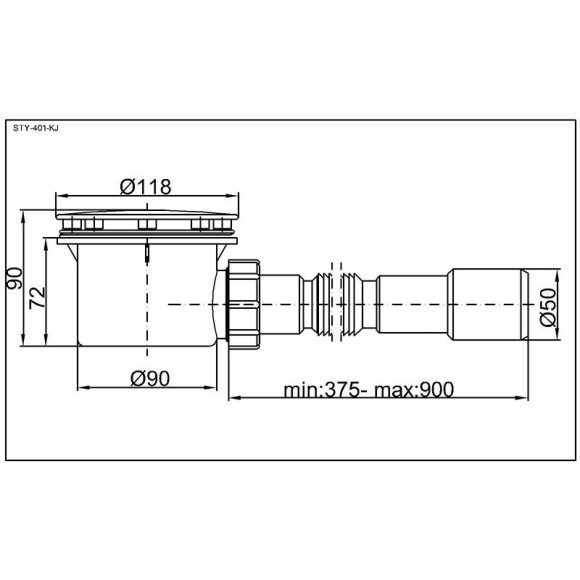 Сифон для душового піддону Styron (STY-401-KJ)