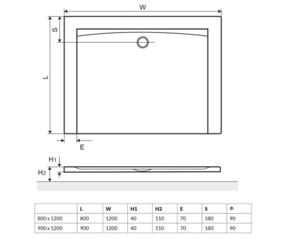 Душевой поддон Excellent Forma, 120x90 (BRAC.FOR12WHN)