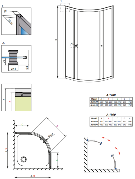 Душова кабіна Radaway Premium, 80x80 (30413-01-01)