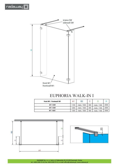 Душевая стенка Radaway Walk-In Euphoria I SW 140 (383160-01-01)
