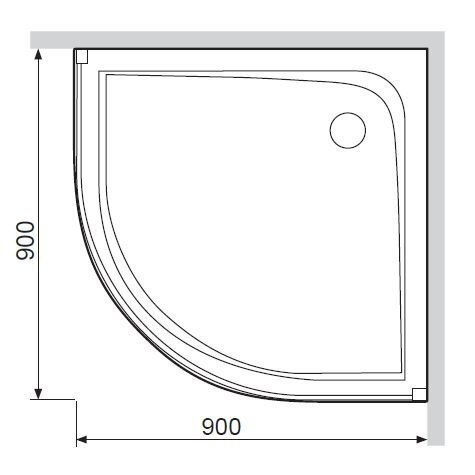 Душевой поддон AM.PM Like Round, 90x90 (W95T-301-090W)