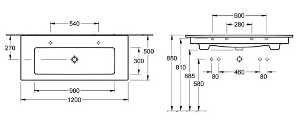 Умивальник підвісний Villeroy&Boch Venticello, 120 (4104CG01)