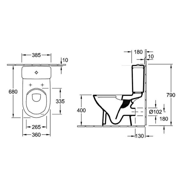Унитаз напольный Villeroy&Boch O.Novo (5661T301)