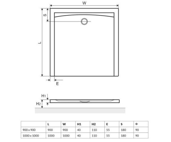 Душовий піддон Excellent Forma, 100x100 (BREX.FOR10WHN)