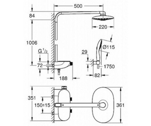 Душова система Grohe Rainshower SmartControl (26250000)