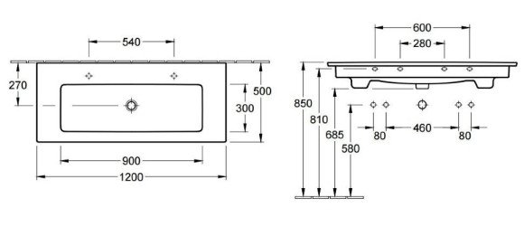 Умывальник подвесной Villeroy&Boch Venticello, 120 (4104CGR1) Умывальник подвесной Villeroy&Boch Venticello, 120 (4104CGR1)