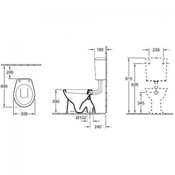 Унитаз напольный Villeroy&Boch O.Novo (76180101)