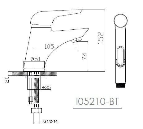 Змішувач для біде Imprese Solnice, одноважільний, хром (I05210BT)