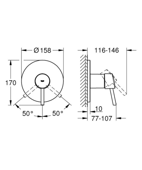 Змішувач для душу Grohe Concetto, одноважільний, хром (24053001)