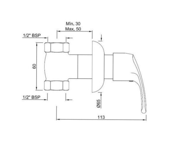 Запорный вентиль Jaquar Eko, хром (EKO-CHR-33069)