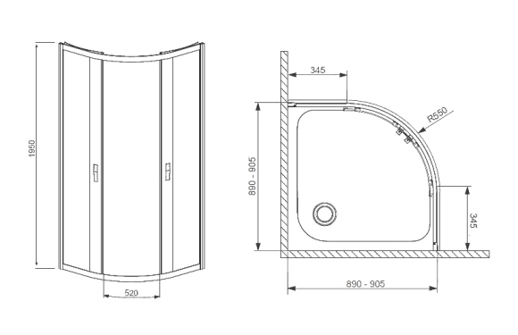 Душова кабіна Radaway Afrodyta, 90x90 (30102-01-01NA)