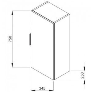 Пенал у ванну Jika Cube, 35 (H4537111763001)