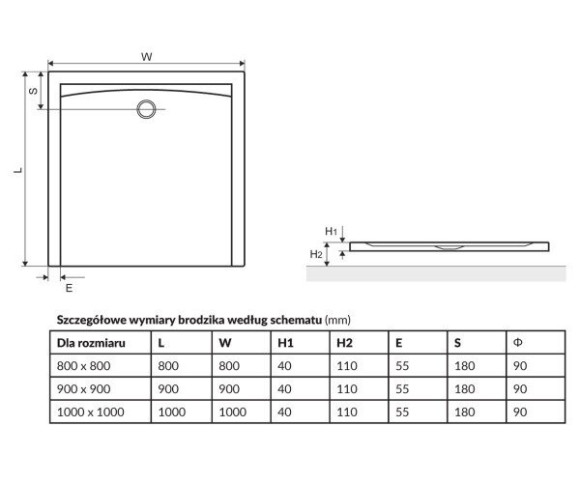 Душовий піддон Excellent Forma, 80х80 (BREX.FOR08WHN)