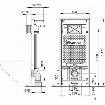 Інсталяція для унітазу Alcaplast (A101/1200)