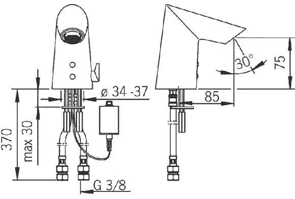 Cмеситель для умывальника Oras Optima, инфракрасный, хром (1714FZ)