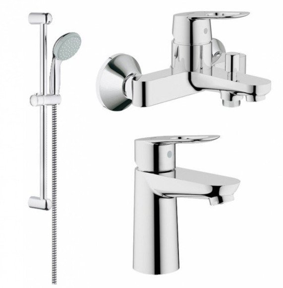 Комплект смесителей 3 в 1 Grohe Bau Loop, хром (123214S)