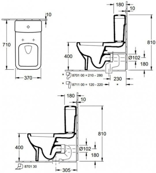 Унитаз компакт Villeroy&Boch Architectura (56871001)