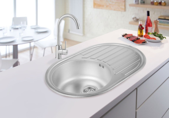 Кухонная мойка стальная Cosh, 77x50 (COSH7108D08)