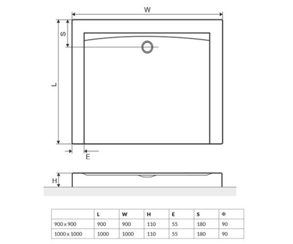 Душевой поддон Excellent Forma Compact, 100x100 (BREX.FOR10WHC)