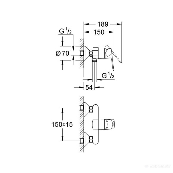 Комплект змішувачів 3 в 1 Grohe Bau Loop, хром (UA123220S0)